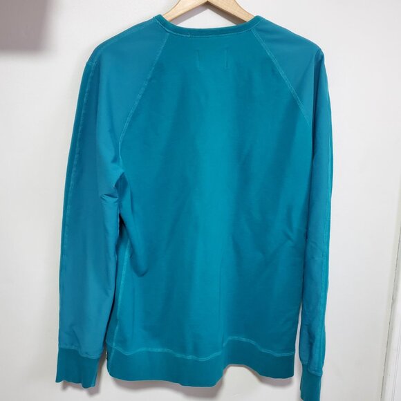 REIGNING CHAMP Sea to Sky Crewneck Sweatshirt Nylon Mixed Media Teal Men's XL - Picture 7 of 11